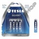 TESLA AAA MÉRETŰ 1.5V ALKÁLI CERUZA ELEM SILVER+ (4 BLISTER) LR03