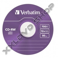 VERBATIM CD-RW COLOUR 12X LEMEZ  - SLIM TOKBAN (5)