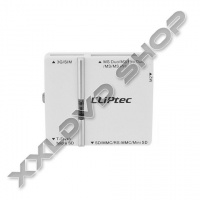 CLIPTEC KÁRTYA OLVASÓ + SIM CARD ,4 SLOTS RZR 622-00 FEHÉR