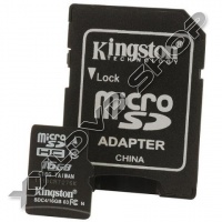 KINGSTON 16GB MICRO SDHC MEMÓRIAKÁRTYA CLASS 4 + ADAPTER