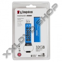 KINGSTON DT2000 32GB PENDRIVE - 256BIT AES TITKOSÍTOTT, NYOMÓGOMBOS - USB 3.0