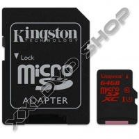 KINGSTON 64GB MICRO SDXC MEMÓRIAKÁRTYA UHS-I CLASS U3 (90/80 MB/S) + ADAPTER