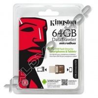 KINGSTON DT MICRODUO OTG 64GB PENDRIVE USB 2.0 + MICRO USB - ANDROID TELEFONOKHOZ, TABLETEKHEZ 