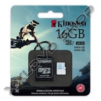 KINGSTON 16GB MICRO SDHC ACTION CARD MEMÓRIAKÁRTYA UHS-I CLASS U3 (90/45 MB/S) + ADAPTER