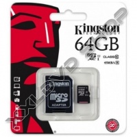 KINGSTON 64GB MICRO SDXC MEMÓRIAKÁRTYA UHS-I U1 CLASS 10 + ADAPTER (45/10 MB/S)