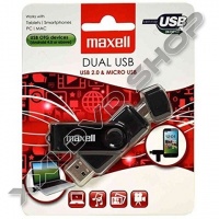 MAXELL DUAL 32GB PENDRIVE USB 2.0 + MICRO USB OTG - ANDROID TELEFONOKHOZ, TABLETEKHEZ