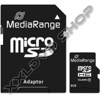 MEDIARANGE 8GB MICRO SDHC MEMÓRIAKÁRTYA CLASS 10 + ADAPTER