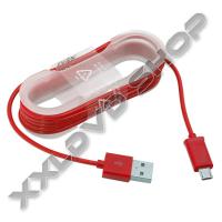 OMEGA FABRIC BRAIDED MICRO USB KÁBEL 1,5M RED