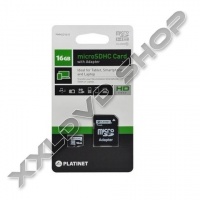 PLATINET 16GB MICRO SDHC MEMÓRIAKÁRTYA CLASS 10 + ADAPTER