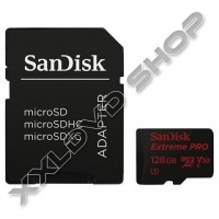 SANDISK EXTREME PRO 128GB MICRO SDHC MEMÓRIAKÁRTYA ANDROID CLASS 10 U3 V30 UHS-I + ADAPTER