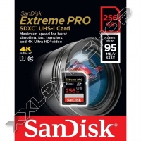 SANDISK EXTREME PRO 256GB SDXC MEMÓRIAKÁRTYA 4K UHS-I U3 CLASS 10 (95/90 MB/S)