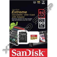 SANDISK EXTREME 64GB MICRO SDXC MEMÓRIAKÁRTYA UHS-I ANDROID U3 V30 CLASS 10 (90/40 MB/S) + ADAPTER