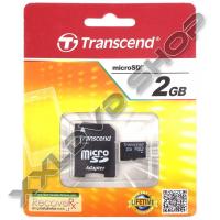 TRANSCEND 2GB MICRO SD MEMÓRIAKÁRTYA CLASS 2 + ADAPTER