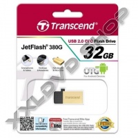 TRANSCEND 32GB USB 2.0 PENDRIVE JETFLASH 380 OTG ARANY 