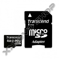 TRANSCEND 4GB MICRO SDHC MEMÓRIAKÁRTYA CLASS 4 + ADAPTER 