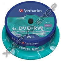 VERBATIM DVD-RW 4X LEMEZ - CAKE (25)