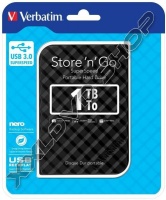 VERBATIM 1TB HDD 2,5" KÜLSŐ MEREVLEMEZ, USB 3.0, FEKETE