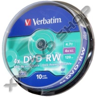 VERBATIM DVD-RW 4X LEMEZ - CAKE (10)
