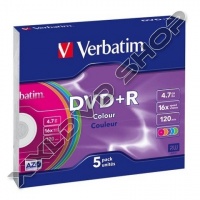 VERBATIM DVD+R 16X 4,7GB SZÍNES LEMEZEK - SLIM TOKBAN (5)