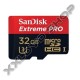 SANDISK EXTREME PRO 32GB MICRO SDHC MEMÓRIAKÁRTYA ANDROID CLASS 10 U3 V30 UHS-I + ADAPTER