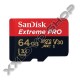 SANDISK EXTREME PRO 64GB MICRO SDHC MEMÓRIAKÁRTYA ANDROID CLASS 10 U3 V30 UHS-I + ADAPTER