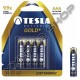 TESLA AAA MÉRETŰ 1.5V ALKÁLI CERUZA ELEM GOLD+ (4 BLISTER) LR03