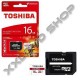 TOSHIBA EXCERIA 16GB MICRO SDHC MEMÓRIAKÁRTYA UHS-I CLASS 10 + ADAPTER