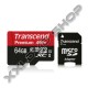 TRANSCEND 64GB MICRO SDXC MEMÓRIAKÁRTYA CL10 UHS-I + ADAPTER 