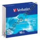 VERBATIM CD-R 52X LEMEZ - SLIM TOKBAN (10)