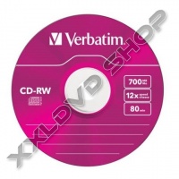 VERBATIM CD-RW COLOUR 12X LEMEZ  - SLIM TOKBAN (5)
